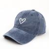 Peach Heart Embroidered Water Washed Aged Spring/Summer Baseball Hat Women's Thin Style Couple Soft Top Duck Tongue Hat Men