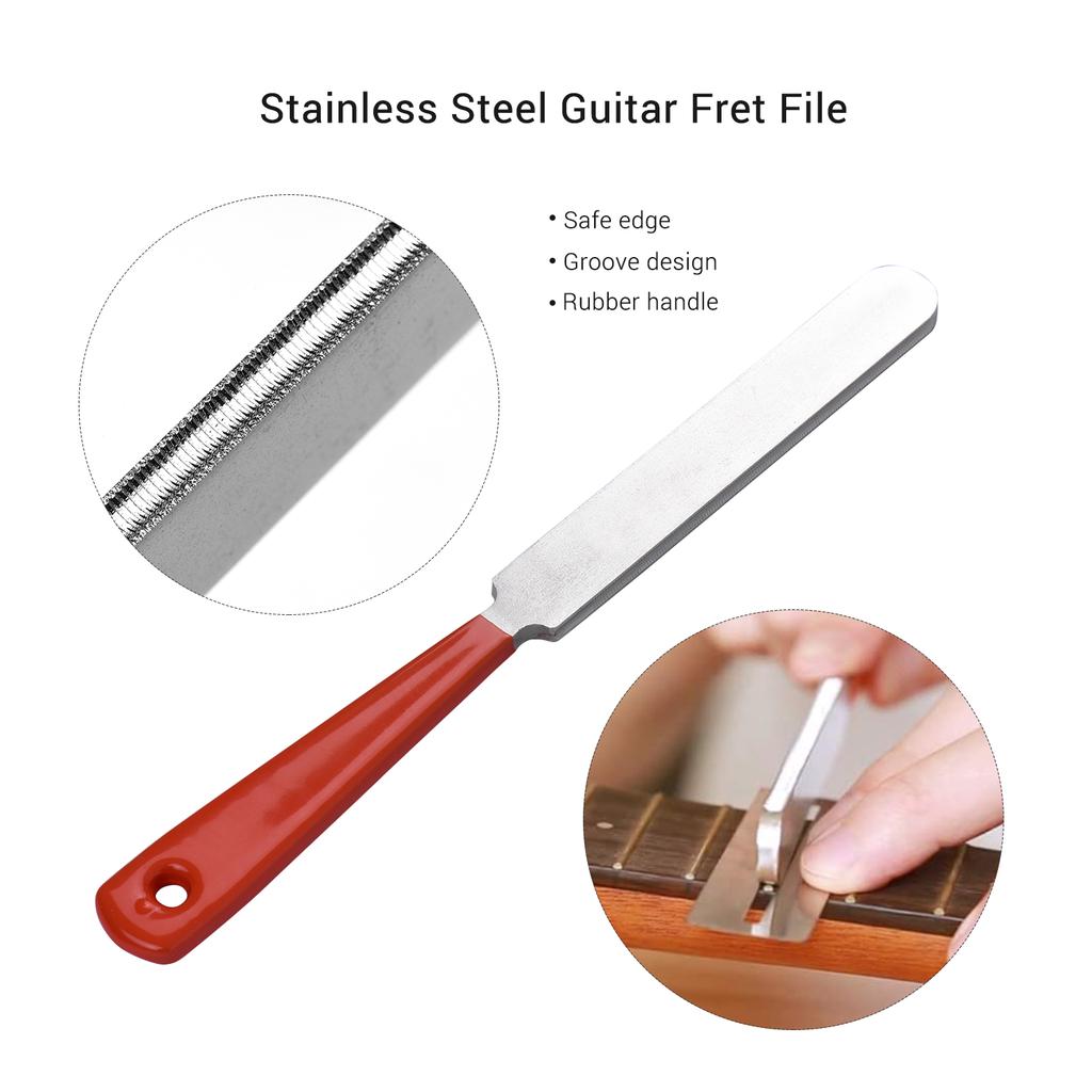 Guitar Luthier Tool Kit 1pc Stainless Steel Guitar Fret File + 2pcs Fingerboard Guard + 1pc Guitar