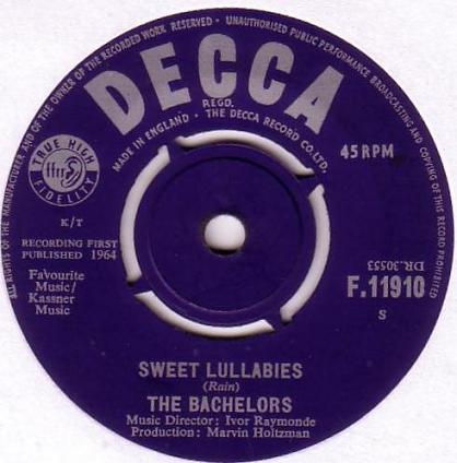 7inch Record BACHELORS Sweet Lullabies Ramona F11910 DECCA 1964 UK Jazz Used