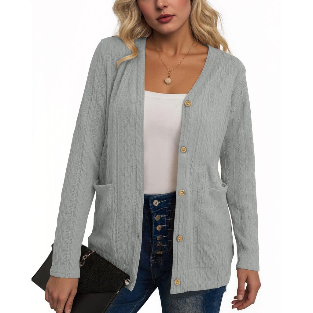 Women's Fashionable Casual Long Sleeve Solid Color Jacket