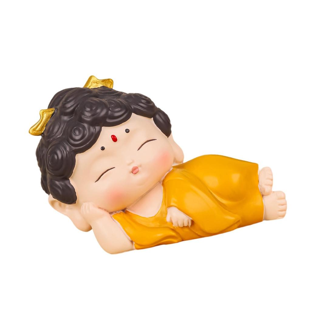 Buddha Statue Portable Ornament Mini Sculpture for Hotel Bookshelf Bedroom