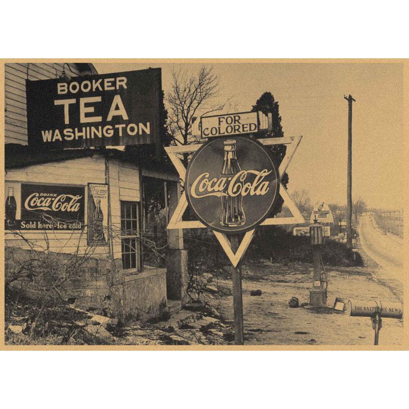 Vintage Republic of China Coca-Cola Poster: Retro Kraft Paper Wall Art for Bars, Restaurants, and Coffee Shops