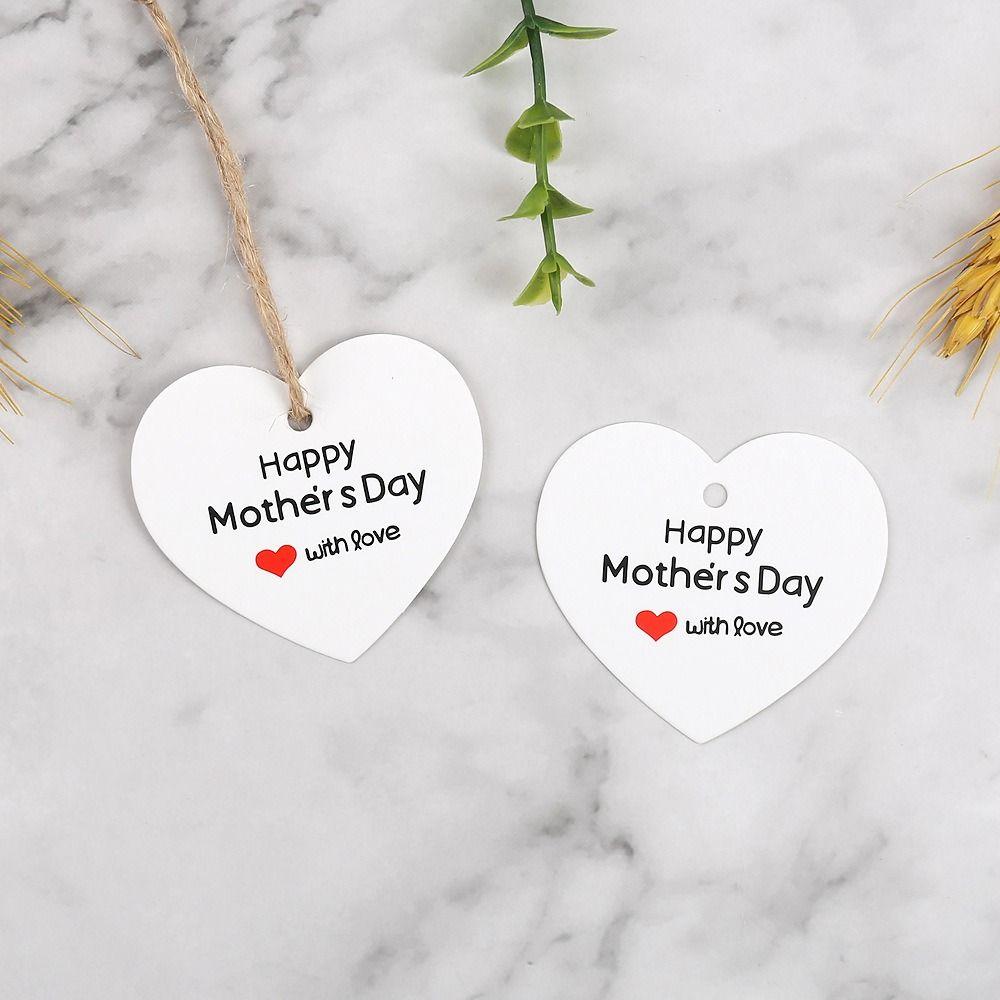 100pcs Heart Shaped Cards Gift Labels Hanging Decoration Hand Gift Hanging Tag Mother Days