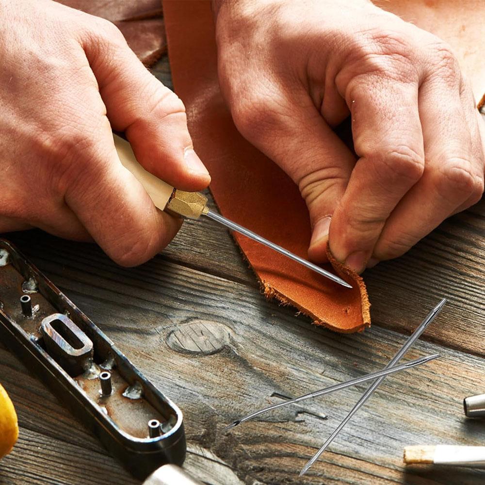 1Set Leather Sewing Awl Set Replaceable Multifunctional Shoes Repair Tool Kit Punch Stitching Needles DIY Sewing Leathercraft