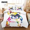 Bulldog Duvet Cover Set Polyester Bulldog Twin Bedding Set Black and White Style Animal Theme Double Queen King Size Quilt Cover