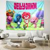 Jelly Jamm Print Tapestry, Backdrop, Easy Setup, Ideal for Bedroom, Office & Living Room, with Aesthetic Wall Hanging Decor.