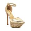 Fashion Brand Design Shiny Gold Women's Sandals 2025 New Sexy 15cm High Heels Waterproof Platform Banquet Party Woman's Shoes Size 32-43