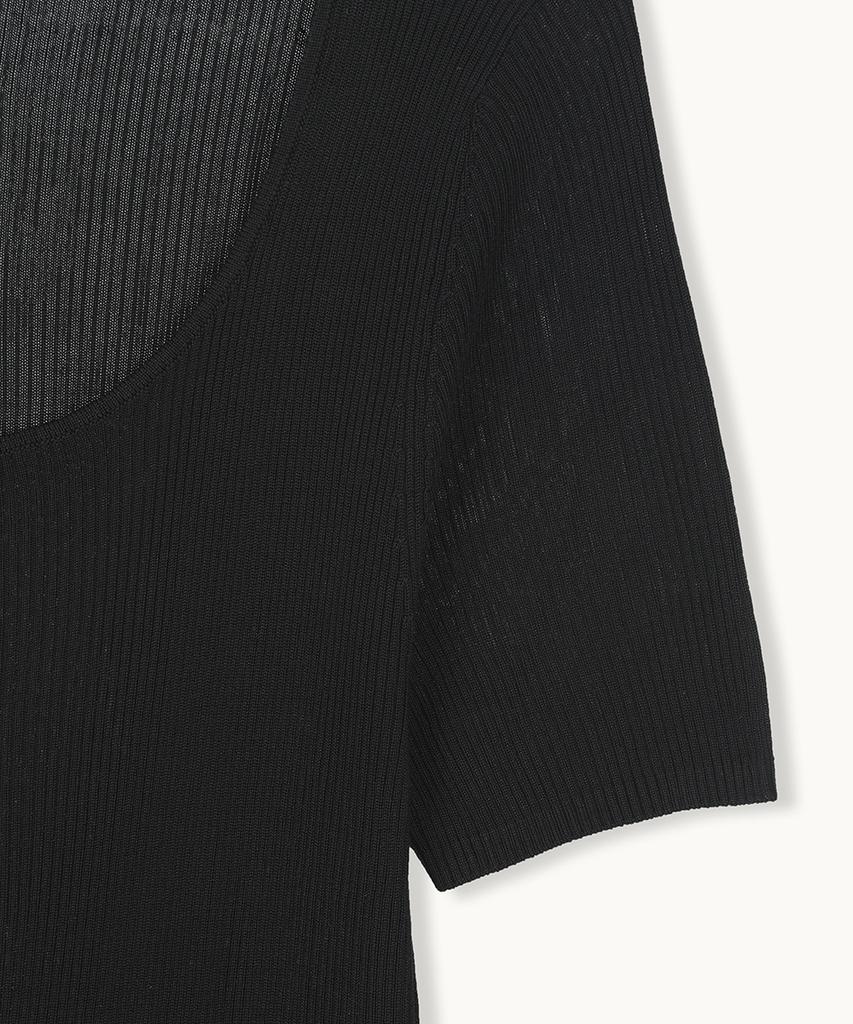 MAKE A TOAST Soft Button Half Knit (Black) Mbfsnt007Bk