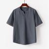 Summer Cardigan Men's Short-Sleeved T-shirt T-shirt Cotton and Linen Led Casual Men's T-shirt Summer