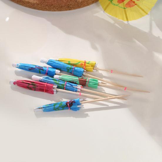 40 шт., цветные палочки для фруктов, зубочистки для напитков, одноразовая бумажная бирка для зонтика для домашнего декора, вечеринки