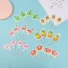24Pcs Luau Cupcake Toppers Hawaiian Toothpicks With Flamingo Pineapple Palm Leaves Shape Picks Tropical Summer Beach Party Decor