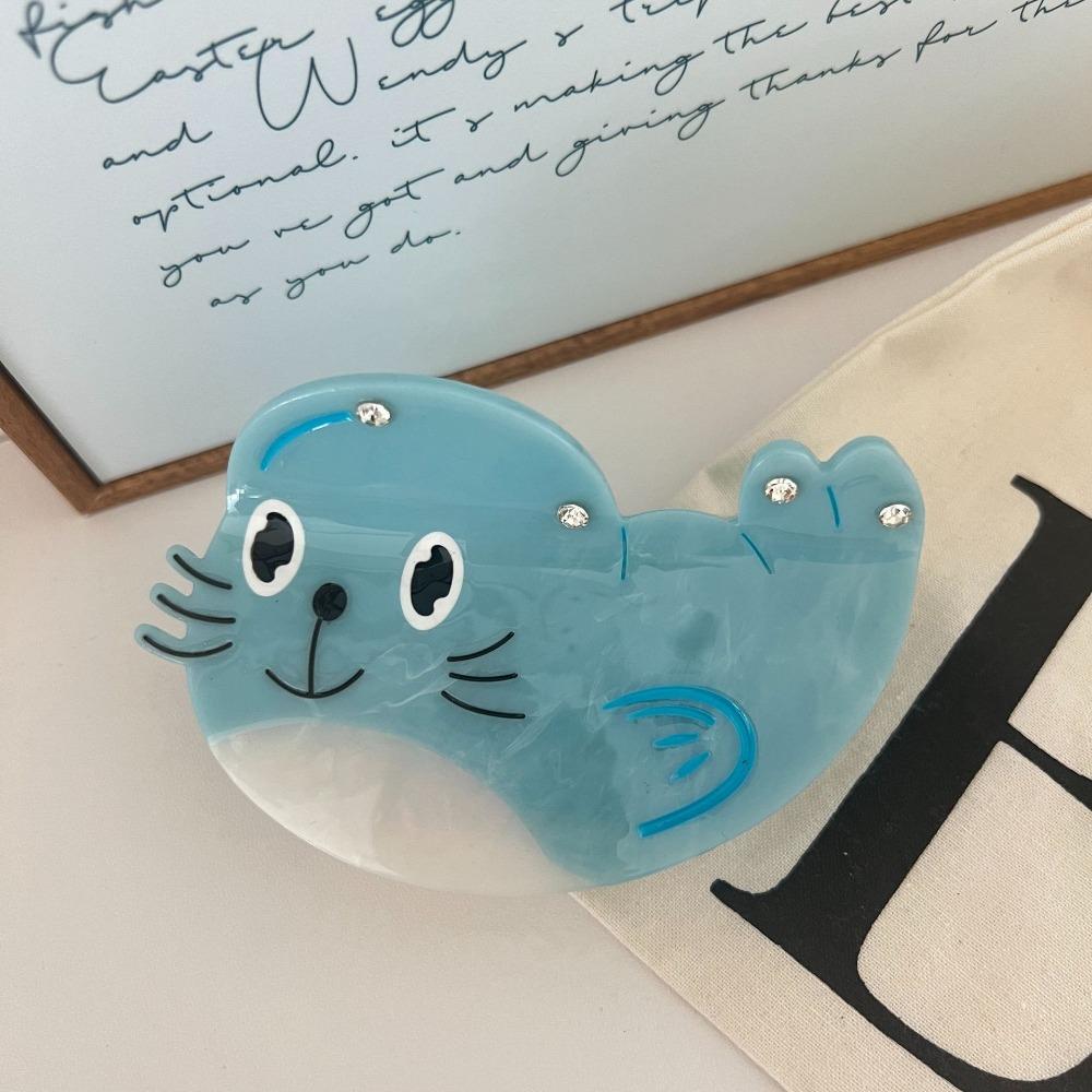 Acetic Acid Sea Lion Hair Claw Creative Geometry Shark Clip Ocean Animal Hair Clip Vacation