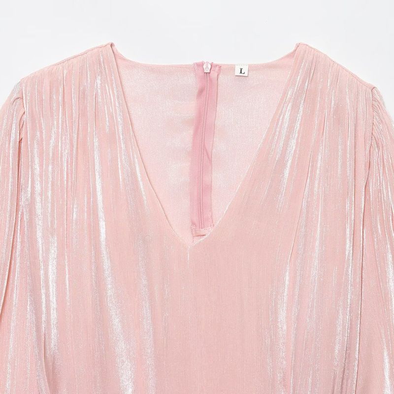 Kaslead New Women Clothes Western Style Fashion Simple Loose Long Sleeve V-neck Lace-up Dress