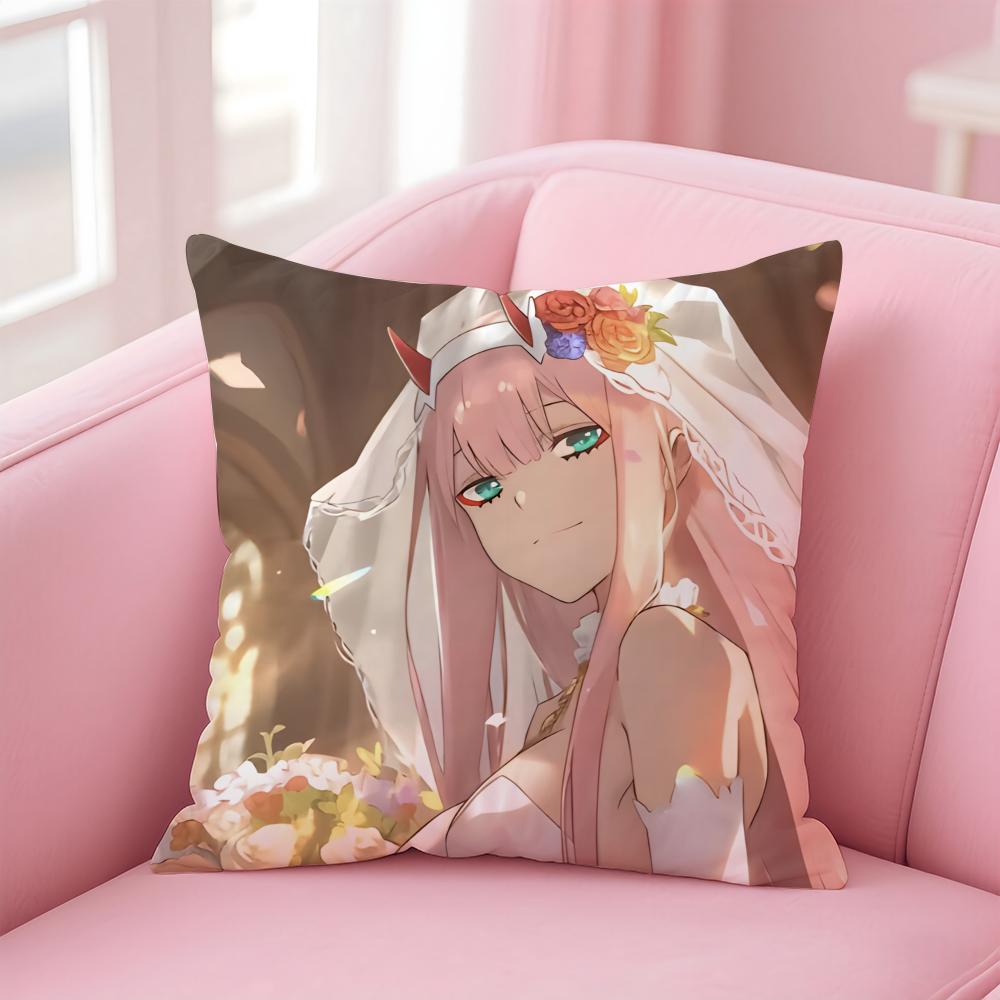 D-DARLING in the F-FRANXX Аниме Наволочка для Подушки Дома и в Машине Многоцелевая Наволочка - Двусторонняя, Мягкая и Прочная для Повседневного Использования
