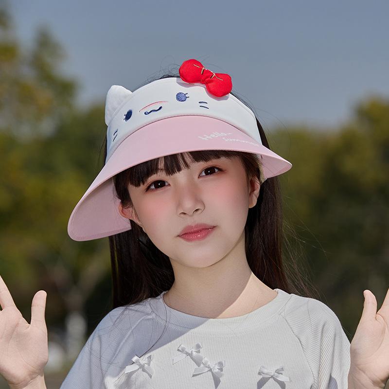 Children's Hats Summer Travel Sunscreen Hats Cartoon Cute Big Brim Empty Top Hats Male and Female Babies Outdoor Sun Hats