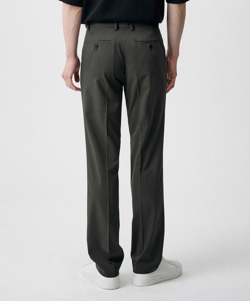 MUSINSA STANDARD [Cooltandard] Semi-Wide Hidden Banding Slacks [Dusty Khaki]
