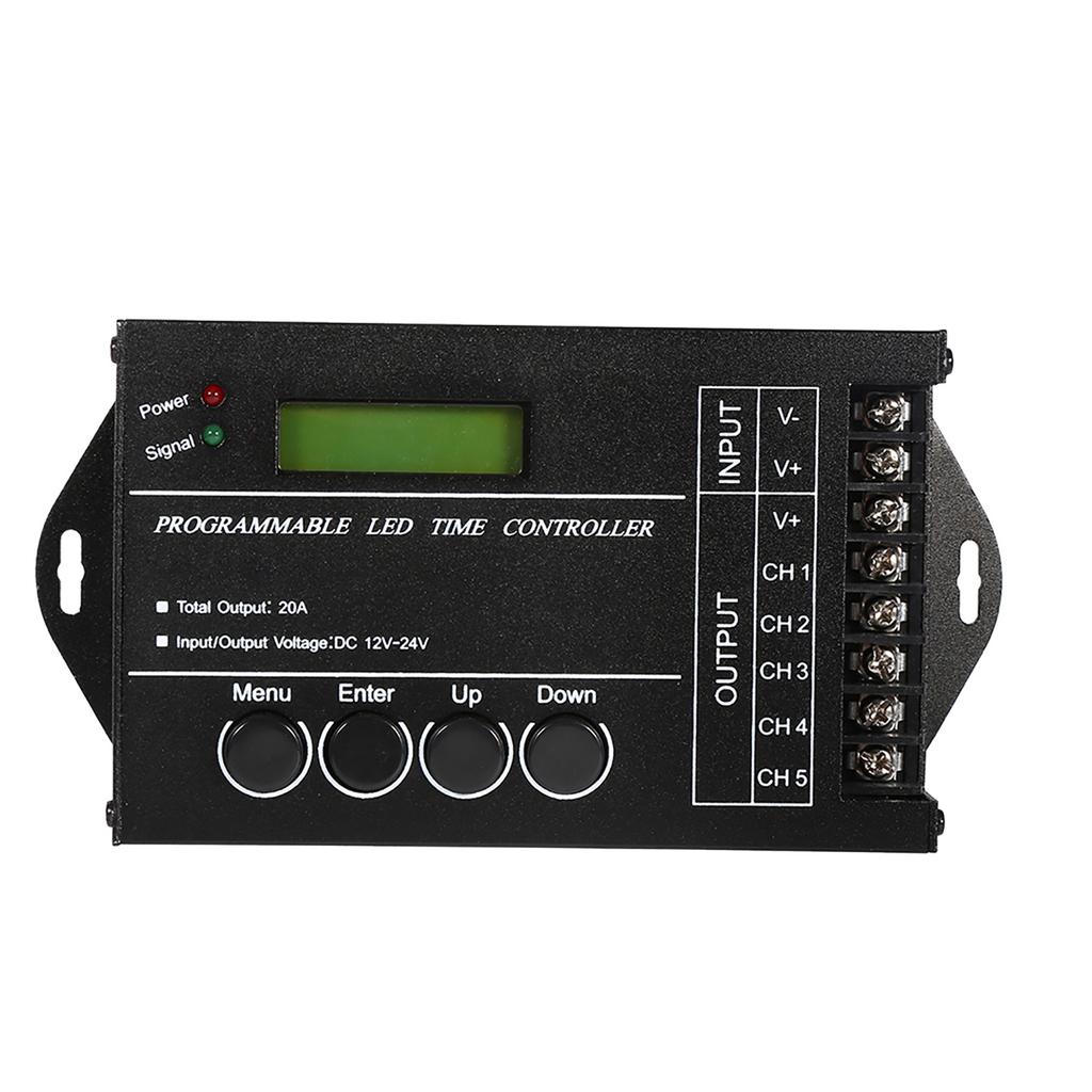 DC12/24V 20A Programmable LED Time Controller 5 Channels Color Adjustable With CD USB Cable