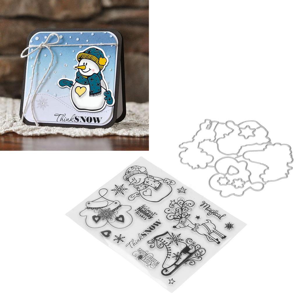 Прозрачный набор штампов для создания рождественских открыток с узорами, прозрачный набор штампов для тиснения и резки для Sc