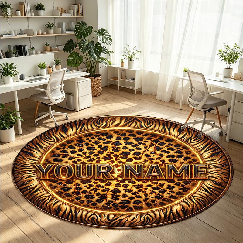 Mandala Ornament (180) Theme Round Crystal Velvet Rug Custom Name Text Personalized Floor Mat Home Decor Non Slip Crystal Carpet