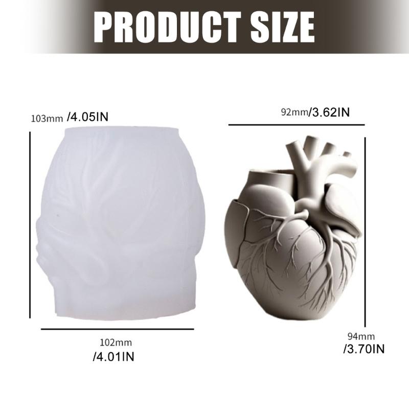 Силиконовые формы в форме сердца, подходящие для изделий из смолы, рельефный кашпо, изготовление ювелирных изделий, многоцелевое праздничное украшение