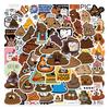 60 Cartoon Spoof Poop Expression Stickers Can Decorate Suitcase Notebook Waterproof and Not Repeat Stickers