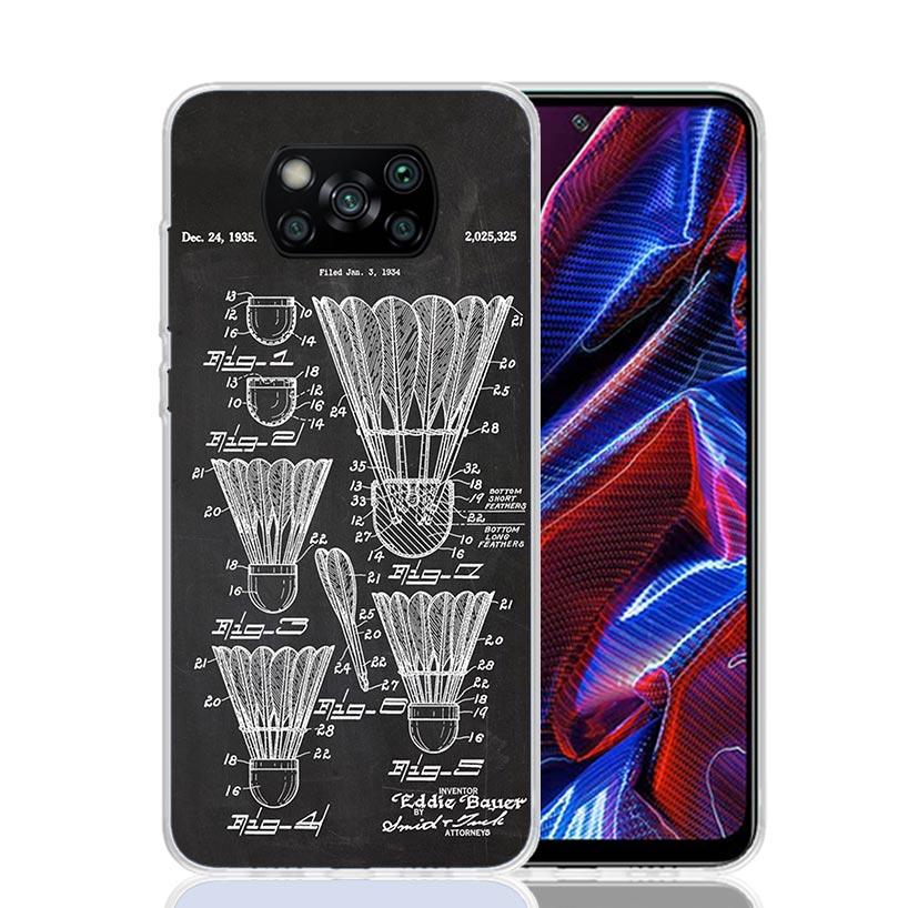 Спортивный чехол для телефона с бадминтоном для Xiaomi Poco X7 X6 X5 Pro F7 Ultra Redmi 15C 15 13 13C 12 12C 10 10A 10C 9 9A 9C 9T Чехол Poco X7