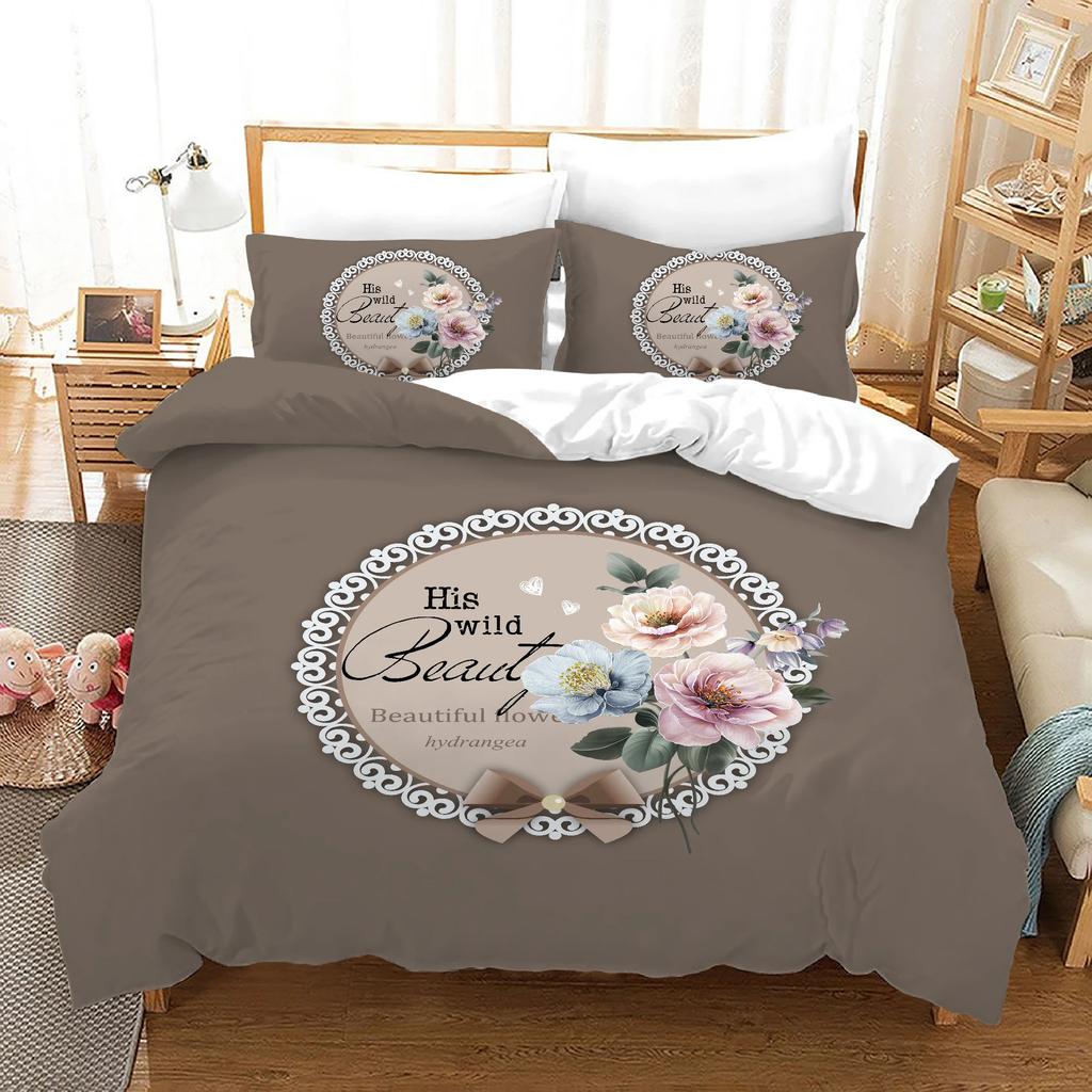 Принт Свадебный Постельный Комплект Домашний Текстиль Супер Кинг Сайз Пододеяльник 240x220 Цветочный Жаккард Наборы Пододеяльников Двуспальный 3 Предмета