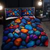 3Pcs Colorful Textured Stone Duvet Cover Set, 1 Duvet Cover + 2 Pillowcases (No Insert), Soft And Comfortable Breathable Bedding