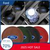 2025 Hot For Ford Turned Fur Car Coasters Non Slip Round Mat Coaster Heat Insulating Mat For Ford Focus 2 3 Mondeo Kuga Fiesta M