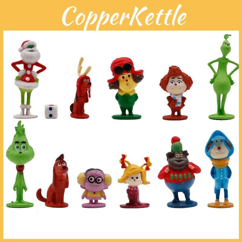 Festive Green Character Figurines Set For Christmas Decoration And Gifts