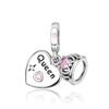 S925 Silver DIY Fashion Beaded Queen Crown Pendant Rose Gold Bead Accessories