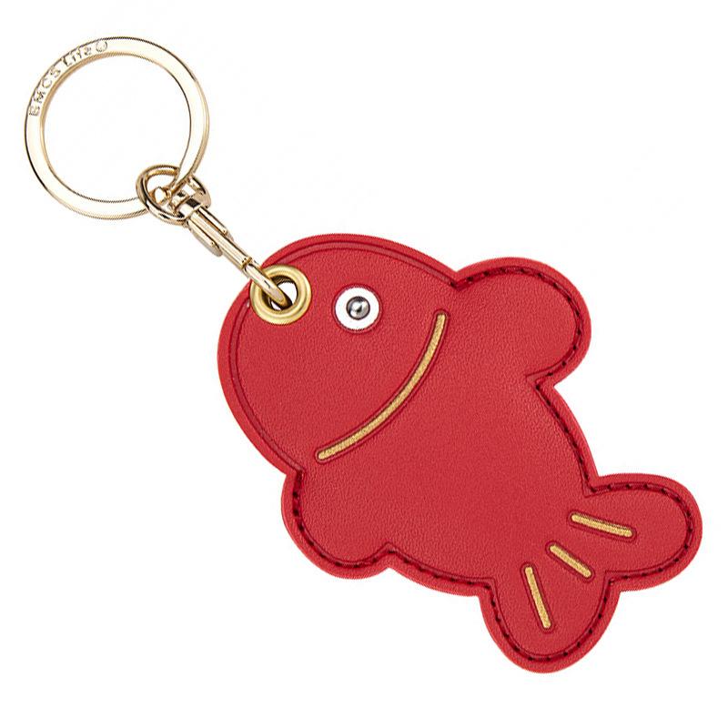 Leather Strawberry Lemon Keychain Case Holder  Women Car Key Ring Charm Bag Car Pendant Gift Anti-Lost Pet Dog Cat Collar