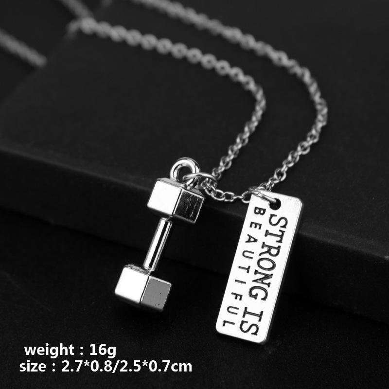 Ожерелье-гантель для фитнеса унисекс с подвеской в виде штанги