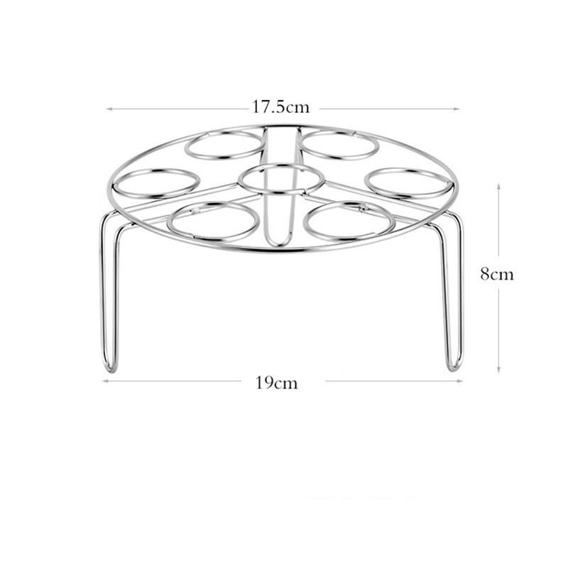 Stainless Steel Steamed Egg Rack Household Three-Legged Kitchen Water-Proof Multi-Function 7 Holes Round Heat Insulation Rack