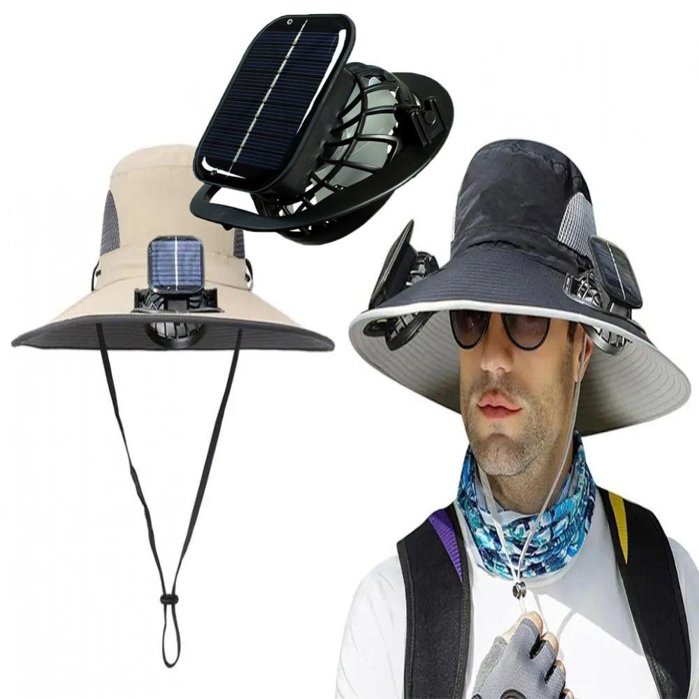 Digging Hole Solar Fan Mini Multi-purpose Fan Portable Outdoor Camping Fan For Sun Hat