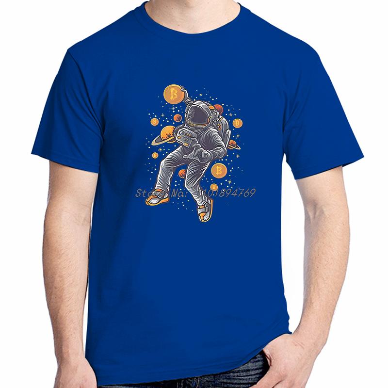 Btc Crypto Basketball In Space Tshirt For Unisex Bitcoin Cryptocurrency Miners Meme Clothing Fashion Cotton Short Sleeve Tshirt