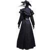 Steampunk Medieval Plague Doctor Costume with Raven Bird Beak Mask