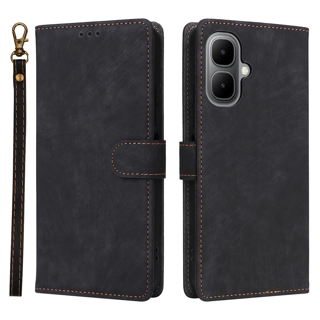 For Infinix Smart 10/TECNO Pop 10 Case Wallet RFID Blocking PU Leather Phone Cover Stand with Strap