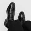 Red-soled commuter derby shoes men's CM invisible inner height increase pointed glossy dress groom shoes