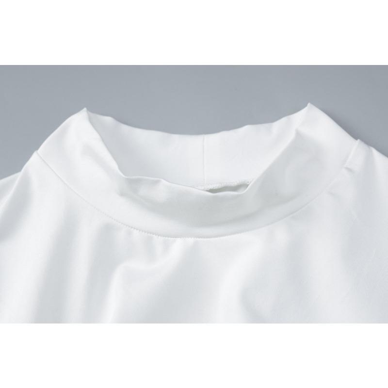 Split Dress Summer Short Sleeved High Neck Sexy Halter Temperament Bag Hip Dress