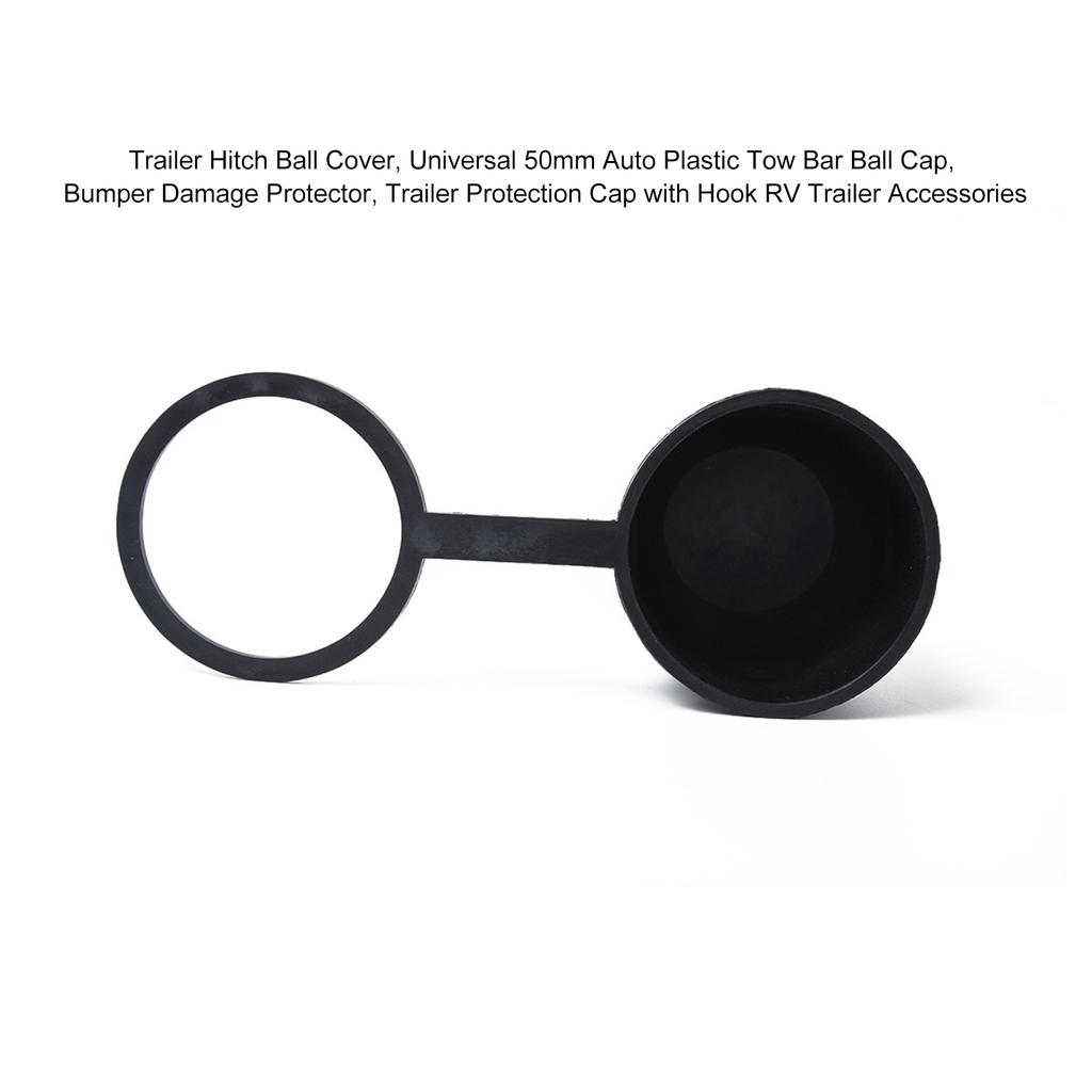 Trailer Hitch Ball Cover, Universal 50mm Auto Plastic Tow Bar Ball Cap, Bumper Damage Protector,