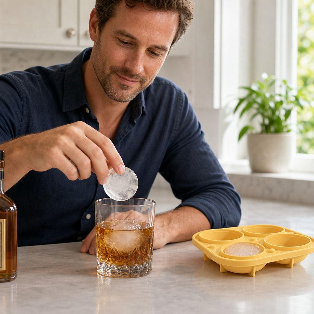 with Lids Ice Ball Mold 4 Holes Ice Ball Maker New Round Ice Mold Bar Accessories