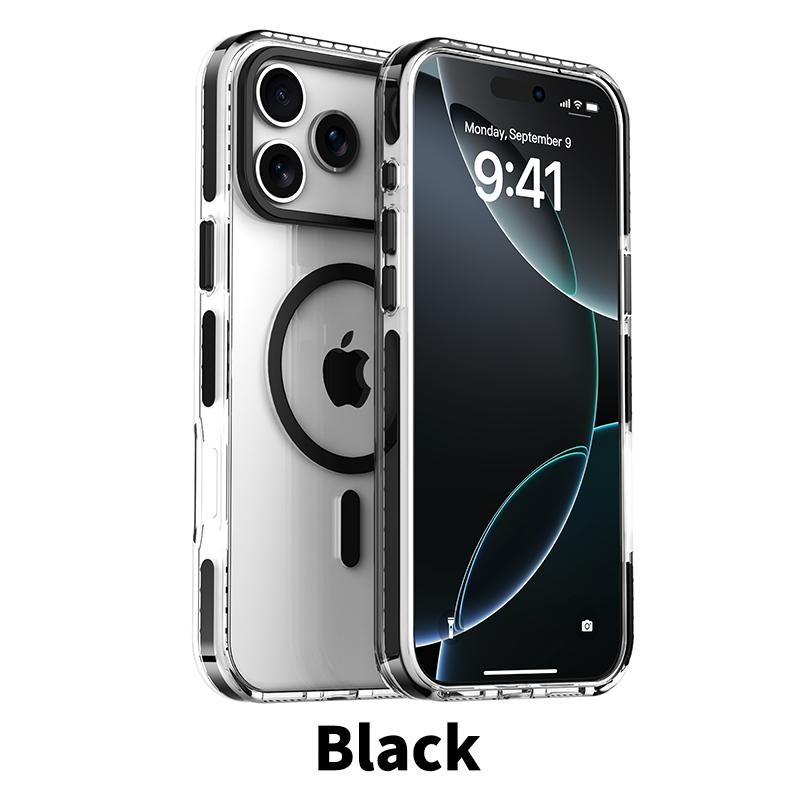 Роскошный Магнитный Цветной Чехол-Бампер для iPhone 17 Air 16 Pro Max 15 14 Plus 13 12 Для Magsafe Беспроводной Зарядки Ударопрочный Чехол
