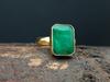925 Sterling Silver, Emerald Gemstone Handmade Designer Ring, Yellow Gold Ring, Statement Jewelry, Unisex Gift, Anniversary Gift