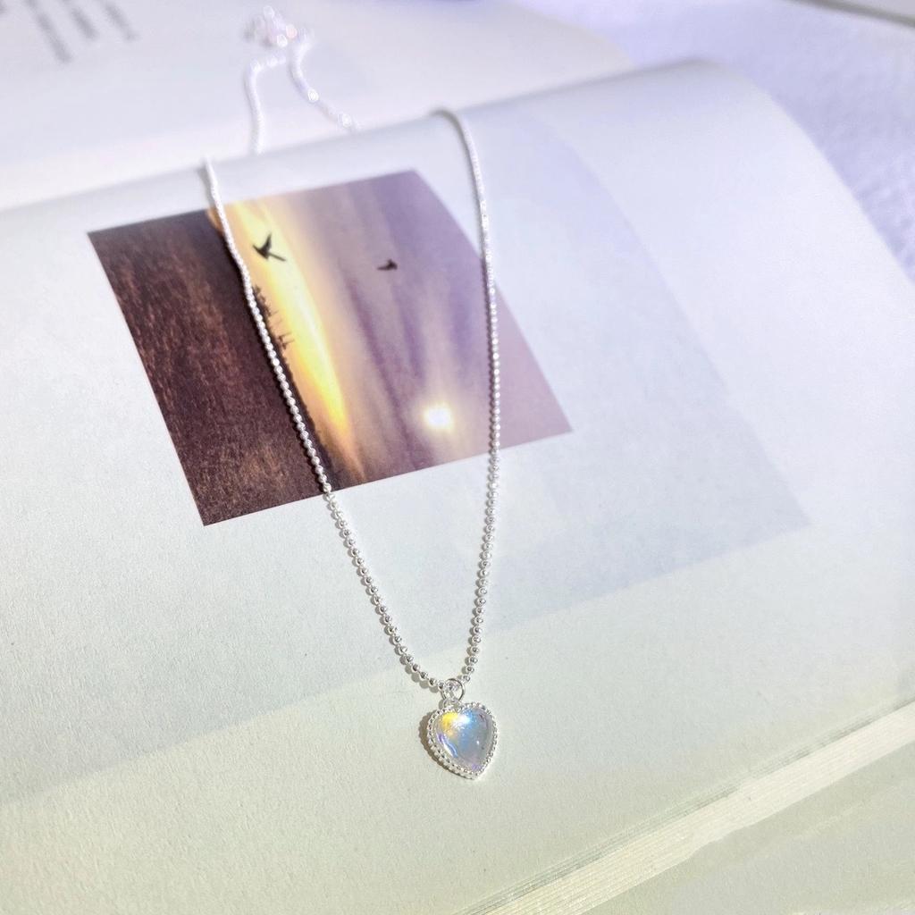 Ожерелье с опалом в форме сердца на ключицу из стерлингового серебра 925 пробы, простые и стильные индивидуальные женские аксессуары