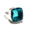 Кольцо из стерлингового серебра 925 пробы с натуральным синим топазом ручной работы, размер 8,5 v6j93