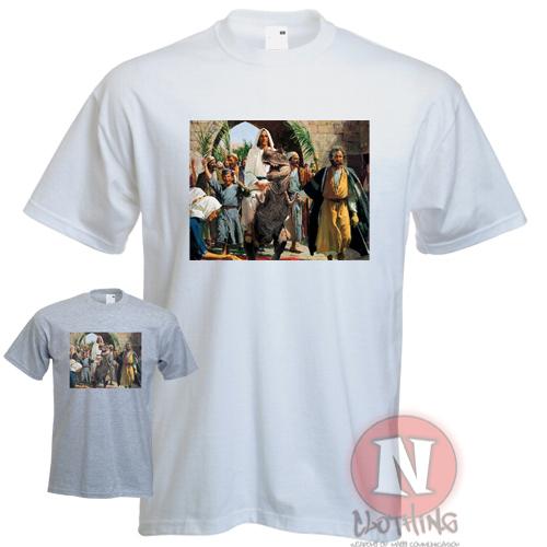Jesus on a dinosaur TRex urban art graffiti direct to garment printed t-shirt