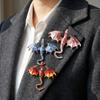 Fantasy Dragon Crystal Wing Dragon Pin Zinc Zinc Zinc Alloy Luxury Suit Lapel Pin  for Men and Women