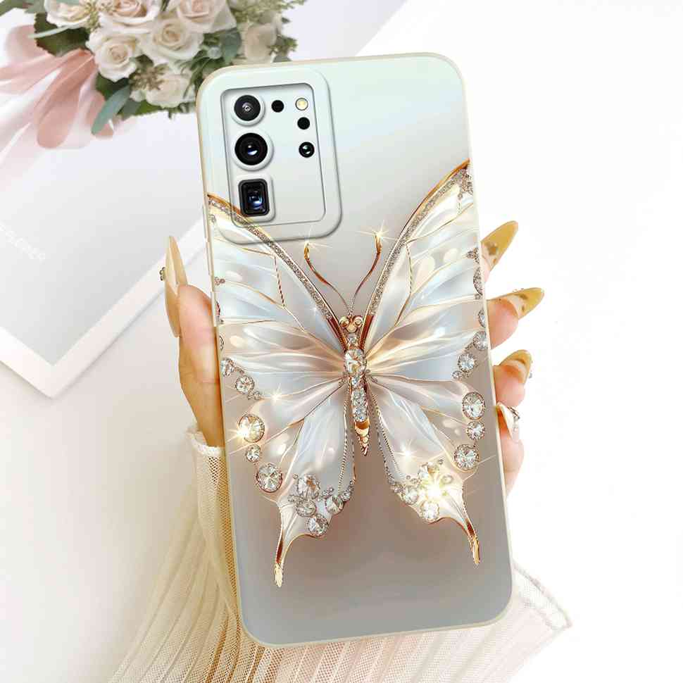 Чехол для Samsung Galaxy S20 Ultra Популярный цвет Цветочный принт Силиконовая задняя крышка Для чехлов телефона Samsung S20 Ultra 4G 5G Fundas