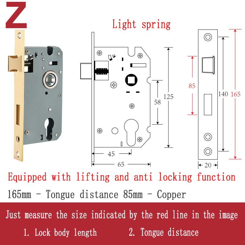 Stainless Steel Lock Body Lock Core Indoor Bedroom Lock Tongue Lock Universal Type Room Household Silent Wooden Door Lock